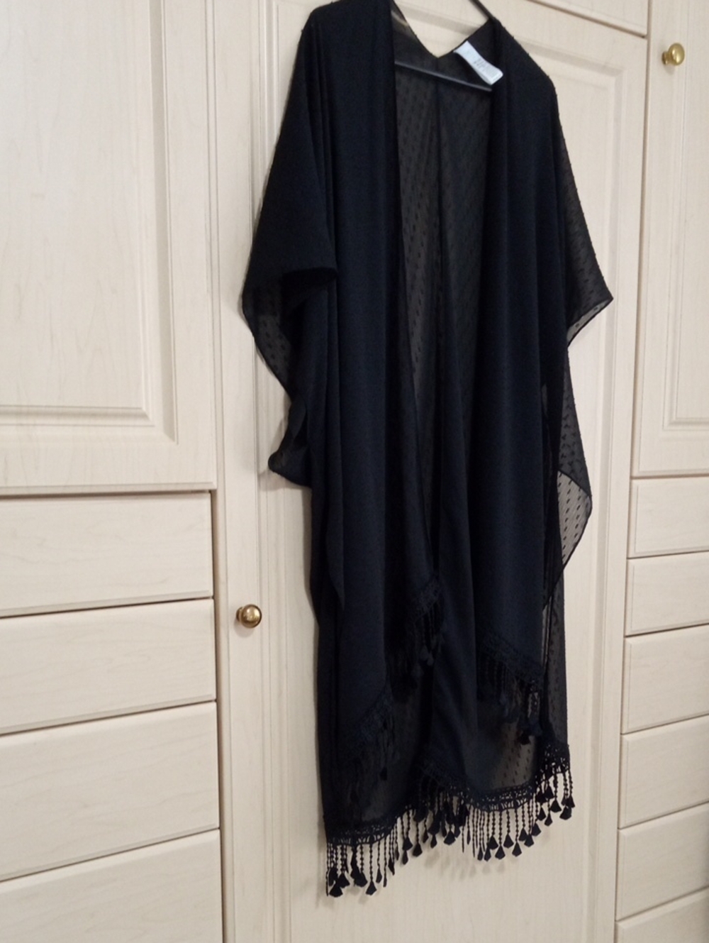 Time and Tru Black Crocheted Beach Cover-up
